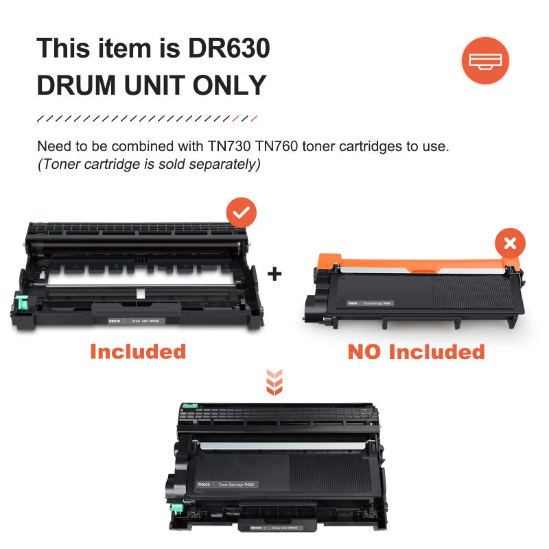 V4INK Compatible DR-630 Drum Replacement for Brother DR630 DR660 Drum for Brother HL-L2300D HL-L2320D HL-L2340DW HL-L2360DW HL-L2380DW MFC-L2700DW MFC L2720DW L2740DW DCP-L2520DW DCP-L2540DW Printer - Image 2